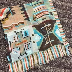 Patterned, Fringe, Rectangle Scarf